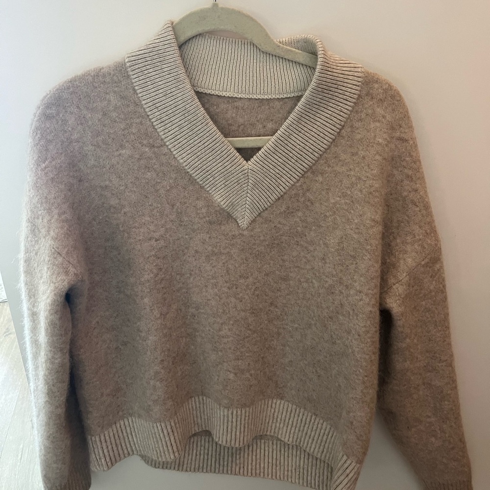 lululemon athletica Beige V-Neck Sweater